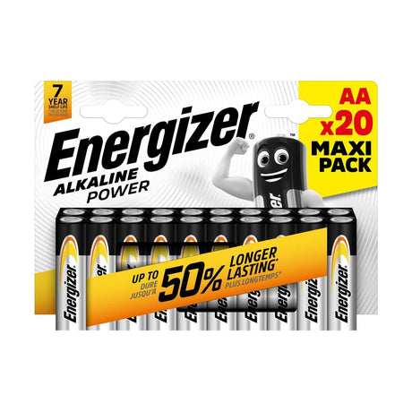 Energizer AA Alkaline Power Batteries (LR6) - 20 Pack retail pack