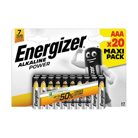 Energizer AAA Alkaline Power Batteries (LR03) - 20 Pack retail pack