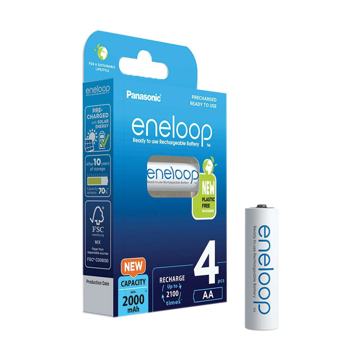 Eneloop AA Batteries (HR6) - 4 Pack retail pack