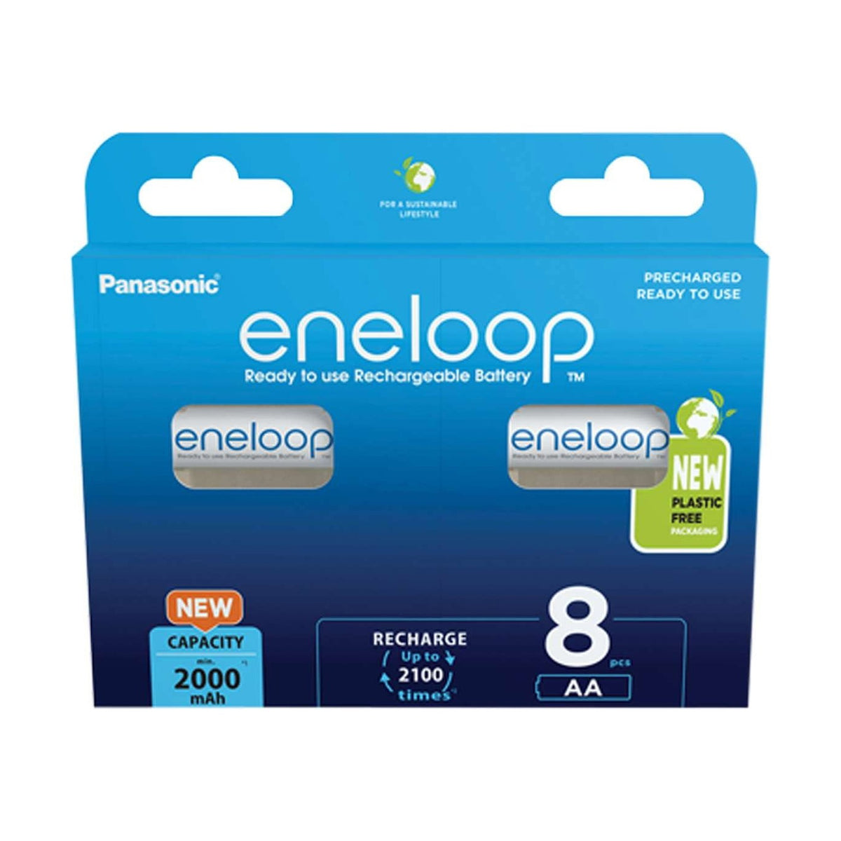 Panasonic Eneloop AA Batteries (2000mAh) - 8 Pack retail pack