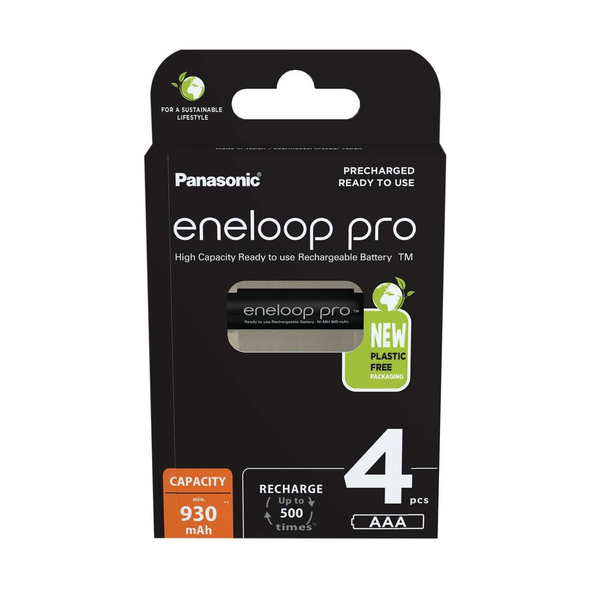 Panasonic Eneloop Pro AAA Batteries (HR03) - 4 Pack retail pack