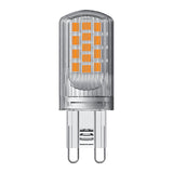 The Energizer 4.2W G9 Non-Dimmable LED Capsule Bulb emits a daylight brightness at 6500K, with its compact vertical design and clear cool white light. The cylindrical structure displays multiple small orange LED chips arranged in a grid pattern, producing 470 lumens of bright illumination. Equipped with a two-pin base, it combines efficiency with style. Available in a pack of two.