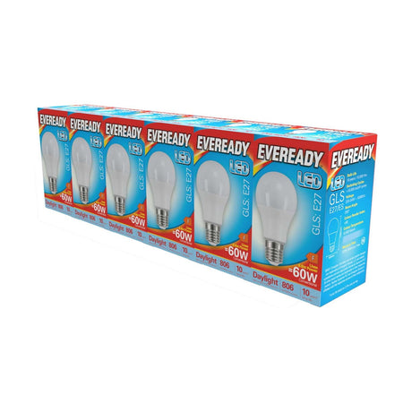 E27 (ES) LED GLS Bulb 8.8W 806lm - Daylight 6500K, 6 Pack retail pack
