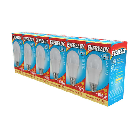 E27 (ES) LED GLS Bulb 13.8W 1521lm - Warm White 3000K, 6 Pack retail pack