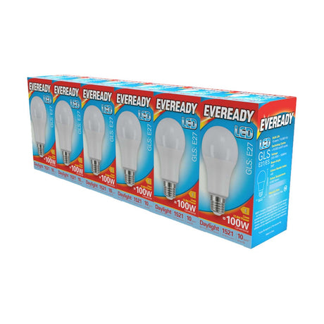 E27 (ES) LED GLS Bulb 13.8W 1521lm - Daylight 6500K, 6 Pack retail pack