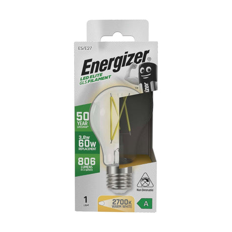 E27 (ES) LED GLS Bulb 3.8W 806lm Non-Dimmable - Warm White 2700K retail pack
