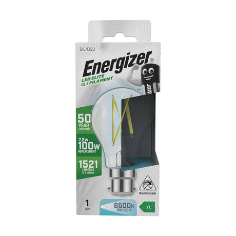 B22 (BC) LED GLS Bulb 7.2W 1521lm Non-Dimmable - Daylight 6500K retail pack