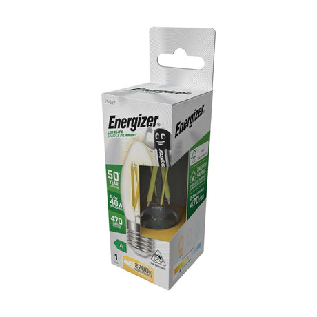 E27 (ES) LED Filament Candle Bulb 2.2W 470lm - Warm White 2700K retail pack