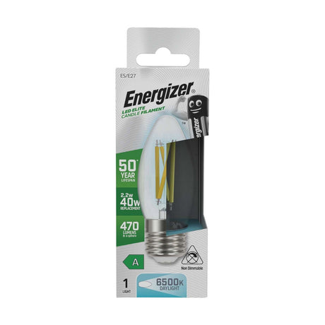 E27 (ES) LED Candle Bulb 2.2W 470lm Non-Dimmable - Daylight 6500K retail pack