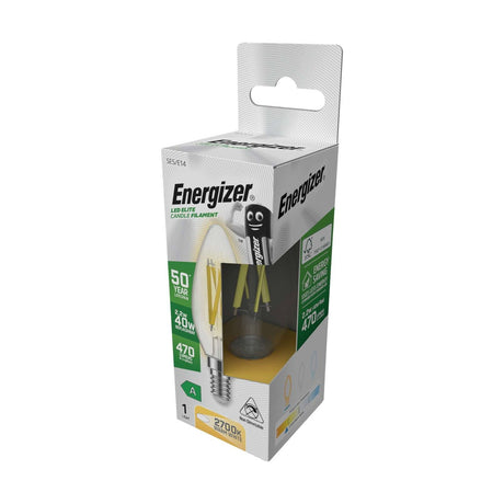E14 (SES) LED Filament Candle Bulb 2.2W 470lm - Warm White 2700K retail pack