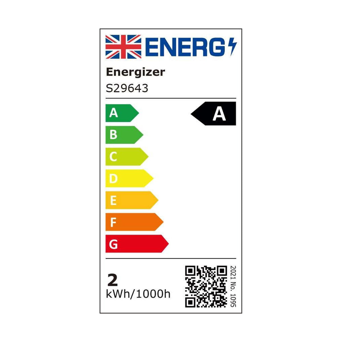 GU10 LED Spotlight Bulb 2W 360lm Non-Dimmable - Cool White 4000K energy label