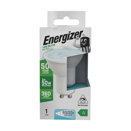 GU10 LED Spotlight Bulb 2W 360lm Non-Dimmable - Daylight 6500K retail pack