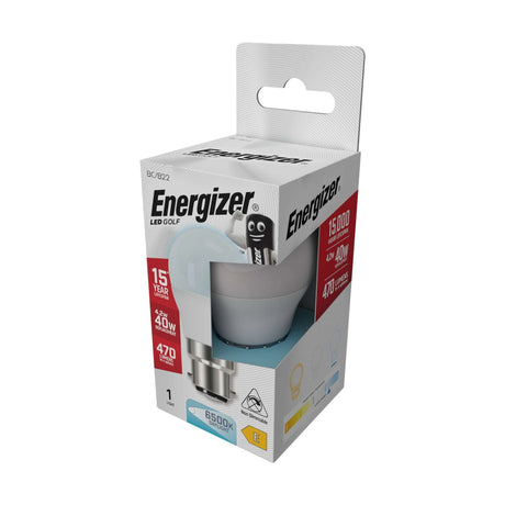 B22 (BC) LED Golf Bulb 4.2W 470lm Non-Dimmable - Daylight 6500K retail pack