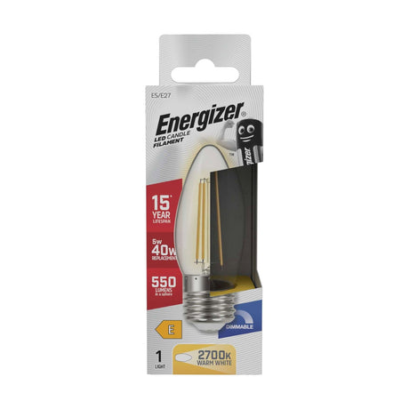 E27 (ES) LED Filament Bulb 5W 550lm Dimmable - Warm White 2700K retail pack