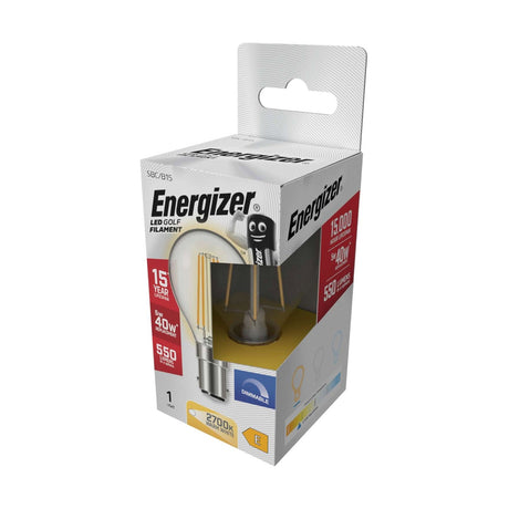 B15 (SBC) LED Golf Bulb 5W 550lm Dimmable - Warm White 2700K retail pack