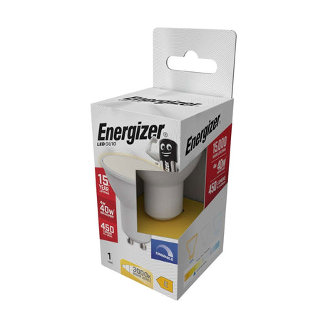 GU10 LED Bulb 4W 450lm Dimmable - Warm White 3000K retail pack