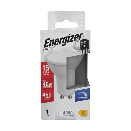 GU10 LED Bulb 4W 450lm Dimmable - Cool White 4000K retail pack