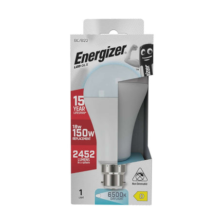 B22 (BC) LED GLS Bulb 18W 2452lm Non-Dimmable - Daylight 6500K retail pack