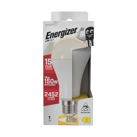 E27 (ES) LED GLS Bulb 18W 2452lm Non-Dimmable - Warm White 2700K retail pack