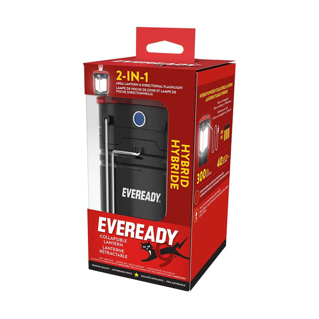 Eveready 300 Lumen Collapsible 2-in-1 Hybrid Lantern Torch retail pack