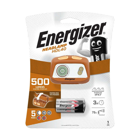 Energizer HDL40 500 Lumen Head Torch - Batteries Included retail pack