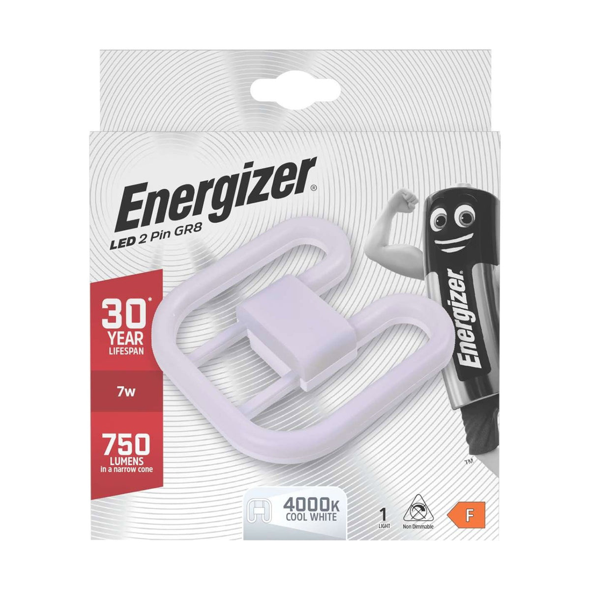 GR8 LED 2D Bulb 7W 750lm Non-Dimmable - Cool White 4000K retail pack