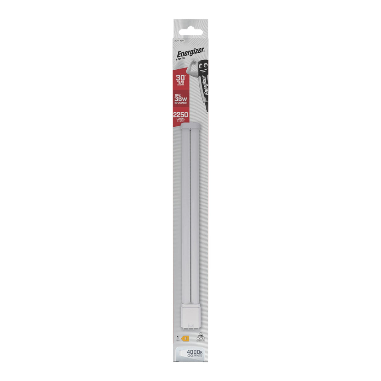 Energizer 18W Non-Dimmable LED PLL 4-Pin Bulb - Cold White, 2G11, 4000K
