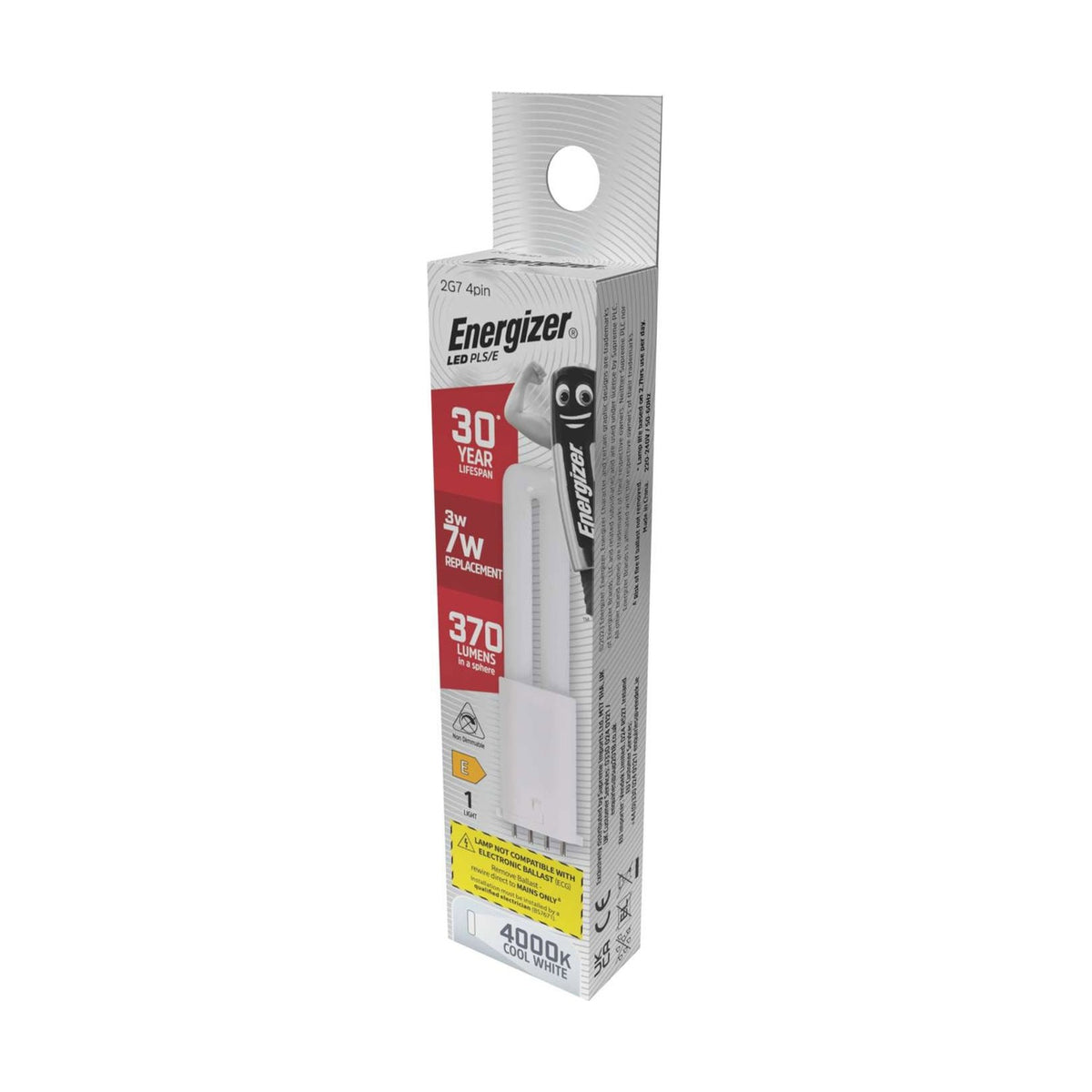 2G7 LED Tube Bulb 3W 370lm Non-Dimmable - Cool White 4000K retail pack