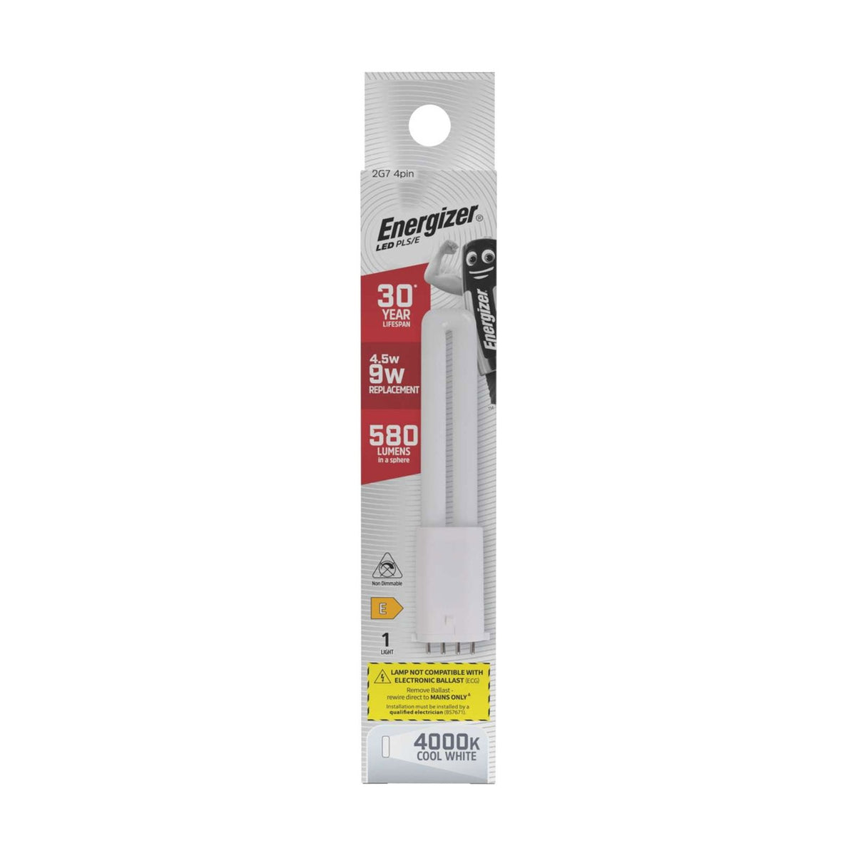 2G7 LED PLS Bulb 4.5W 580lm Non-Dimmable - Cool White 4000K retail pack