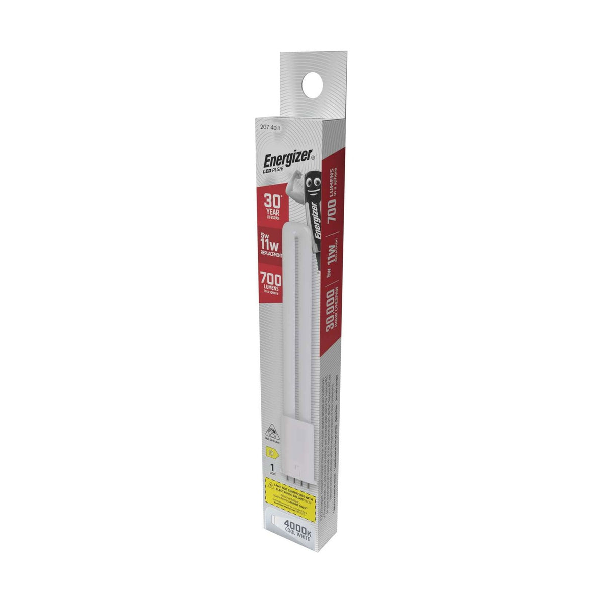 2G7 LED PLS Bulb 5W 700lm Non-Dimmable - Cool White 4000K retail pack