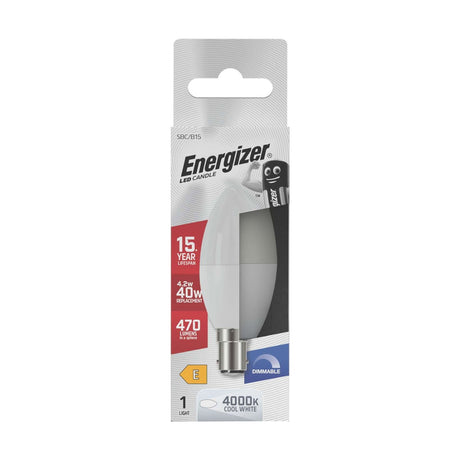 LED Candle B15 (SBC) 470lm Opal 4.2W 4000K Dimmable retail pack