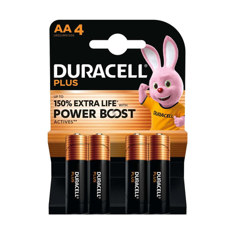 Duracell Plus AA Batteries (MN1500) - 4 Pack retail pack