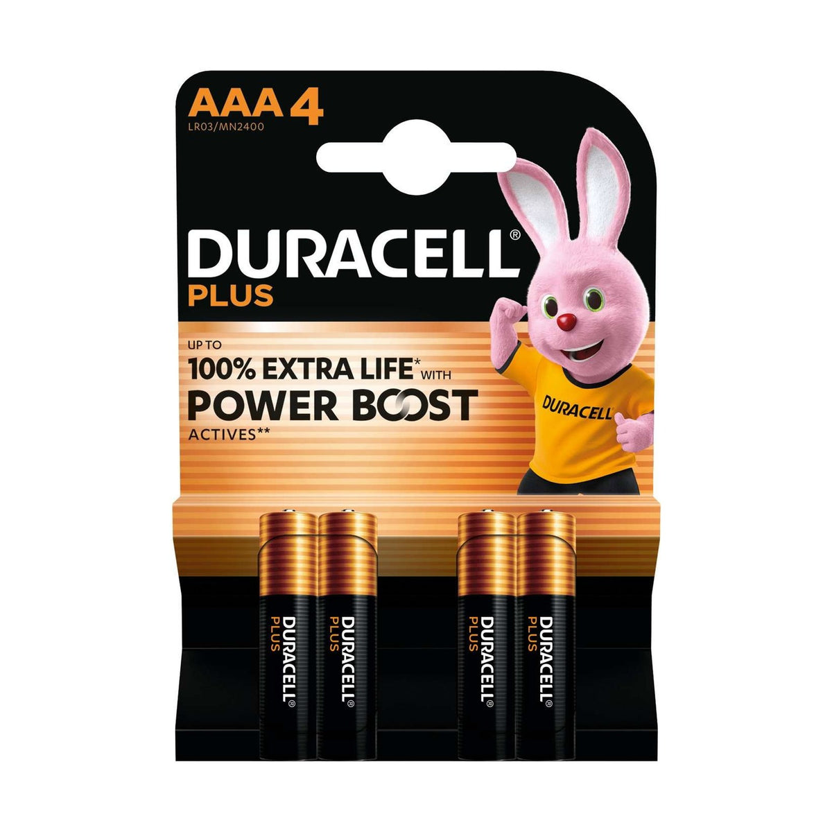 Duracell Plus AAA Batteries (LR03) - 4 Pack retail pack