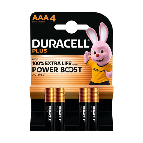 Duracell Plus AAA Batteries (LR03) - 4 Pack retail pack