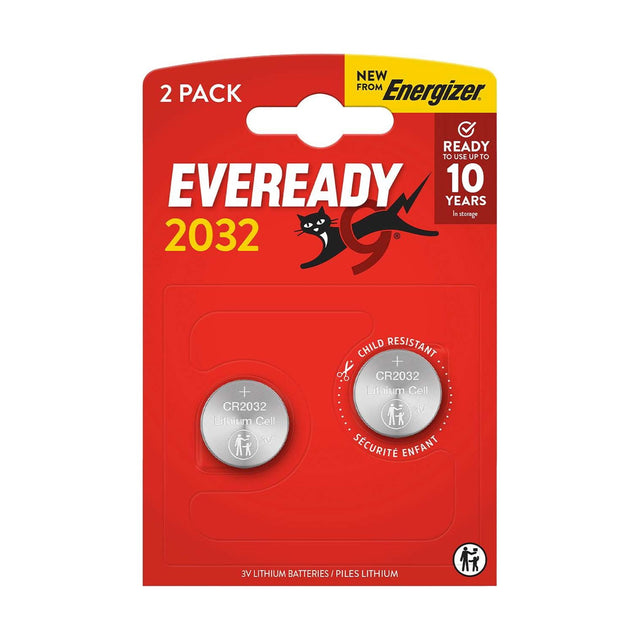 Eveready CR2032 Lithium Coin Batteries - 2 Pack
