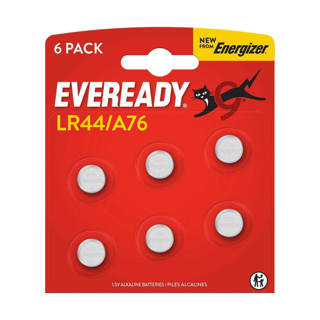 Eveready LR44 Alkaline Coin Batteries - 6 Pack