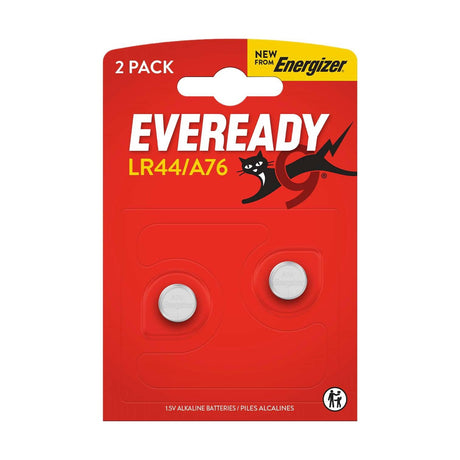 Eveready LR44 Alkaline Coin Batteries - 2 Pack