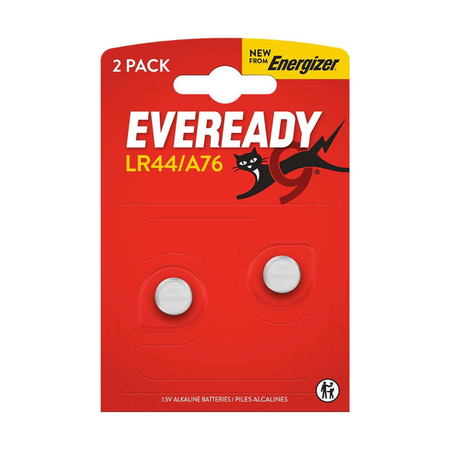 Eveready LR44 Alkaline Coin Batteries - 2 Pack