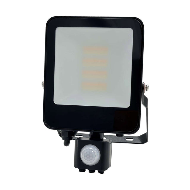 10W IP65 CCT Adjustable PIR Sensor Floodlight - Black