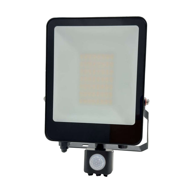 50W IP65 CCT Adjustable PIR Sensor Floodlight - Black
