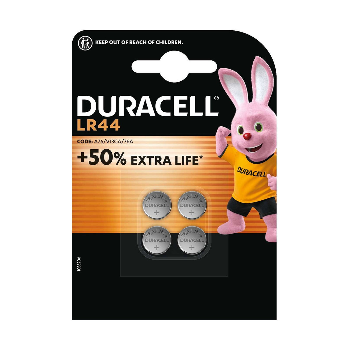 Duracell LR44 Alkaline Batteries - 4 Pack