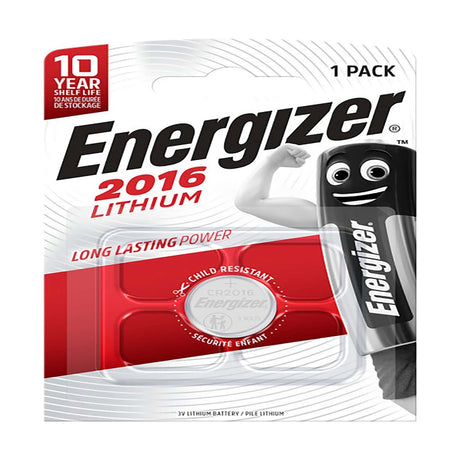 Energizer Lithium Coin Cell Batteries (CR2016) - 1 Pack retail pack
