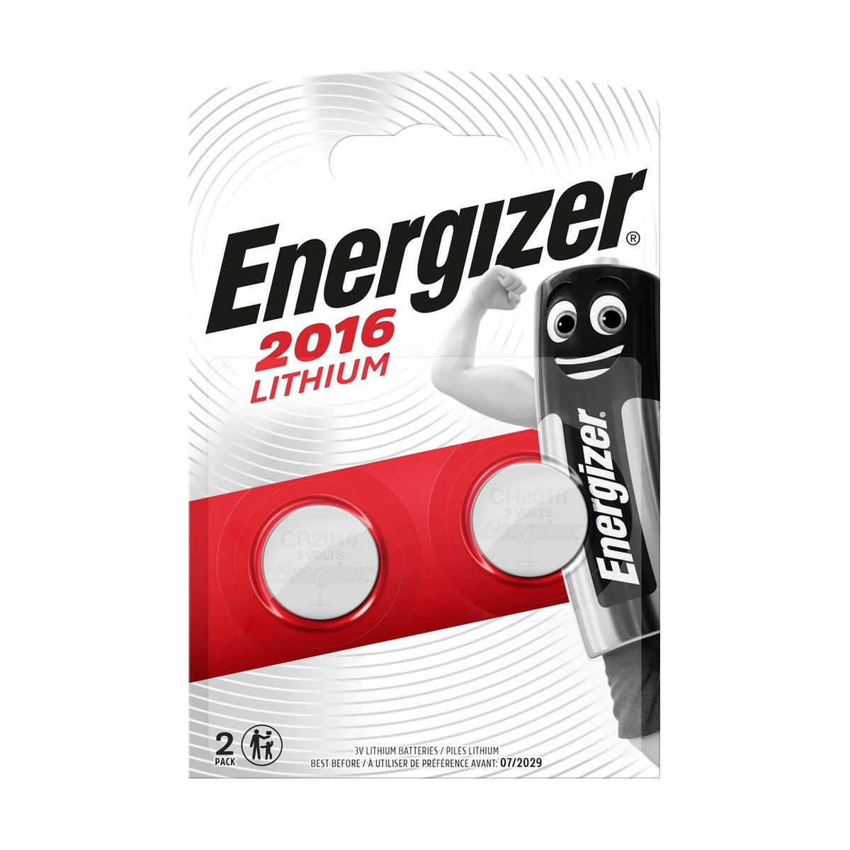 Energizer Lithium Coin Cell Batteries (CR2016) - 2 Pack retail pack
