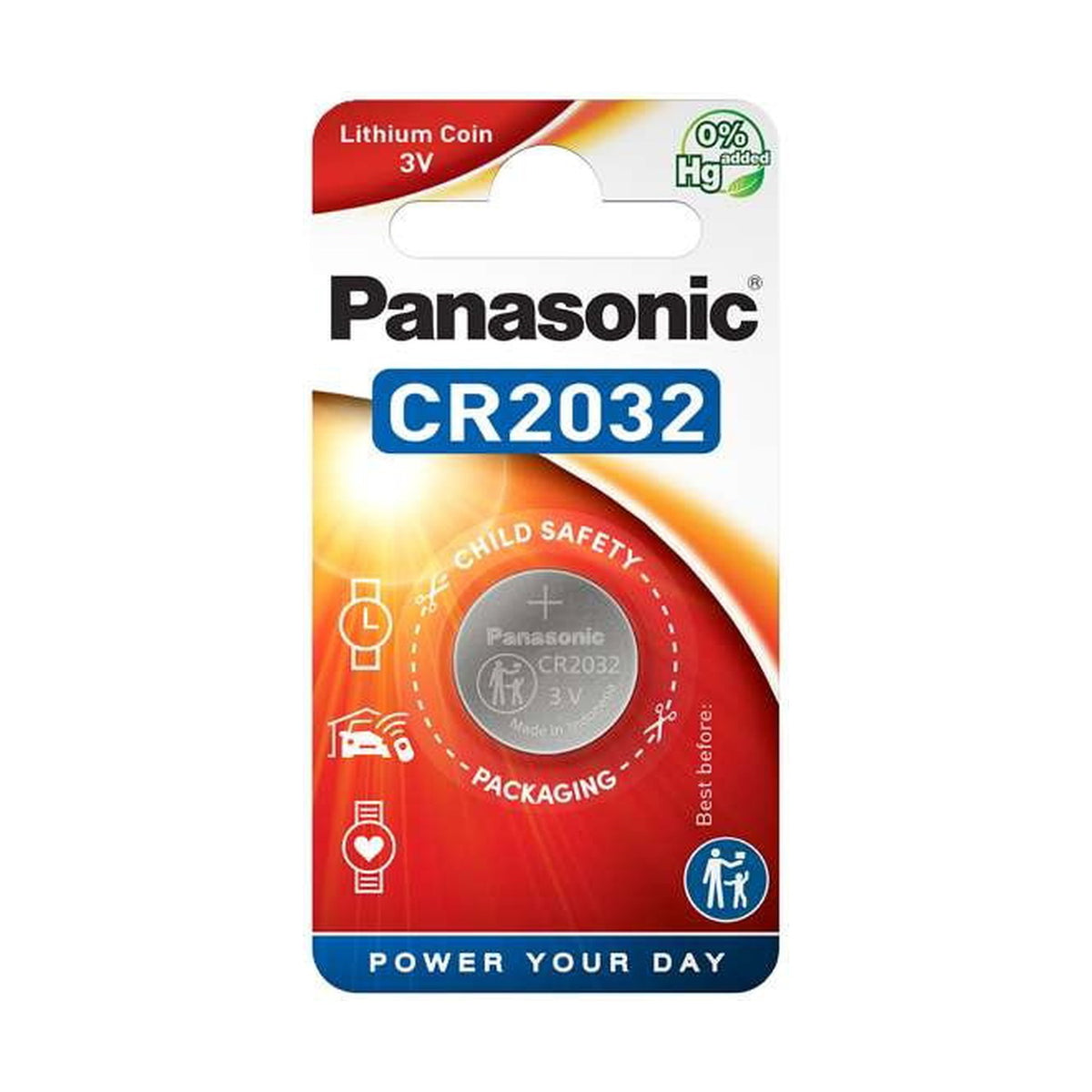 Panasonic Lithium Coin Cell Battery (CR2032) retail pack