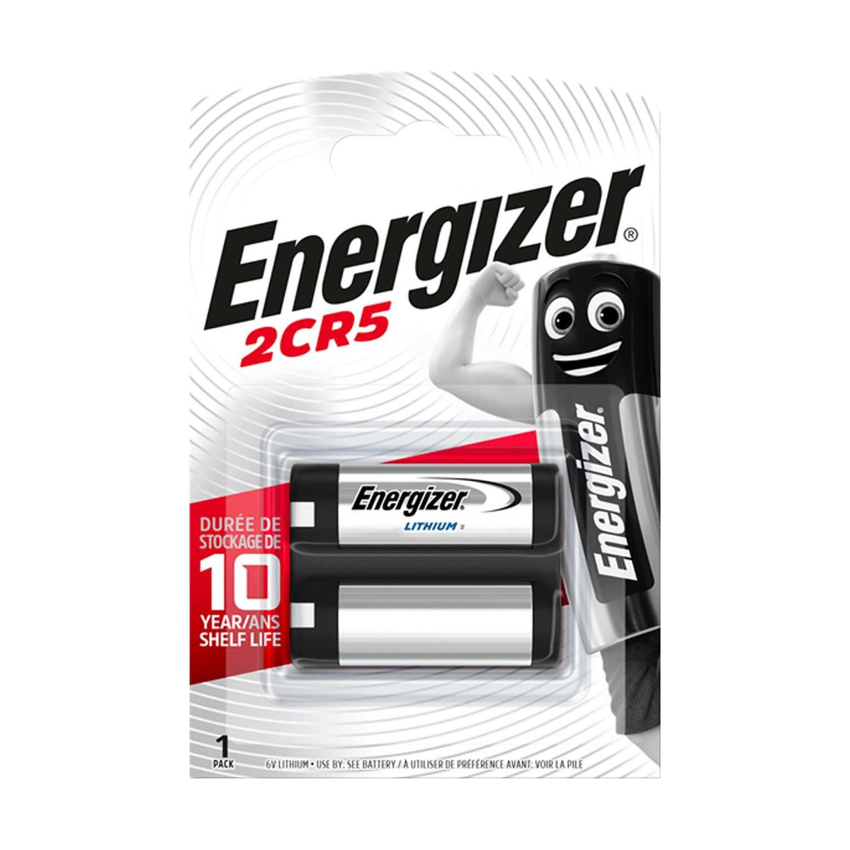 Energizer Lithium 2CR5 Batteries (2CR5M) - 1 Pack retail pack