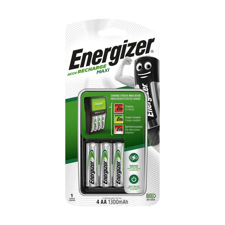 Energizer Maxi Charger + 4x AA 1300mAh Batteries retail pack