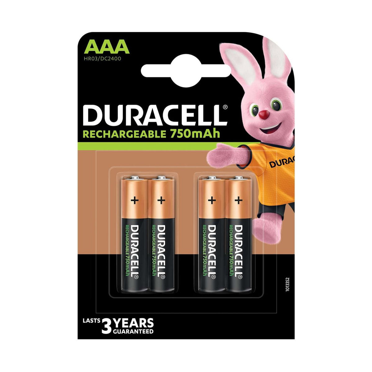 Duracell Recharge AAA Batteries (HR03) - 4 Pack retail pack