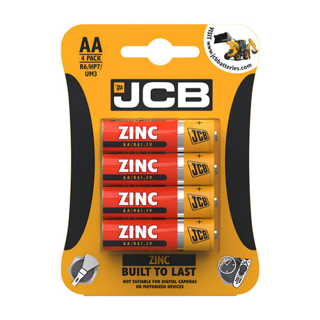 JCB AA Zinc Batteries (4 Pack)