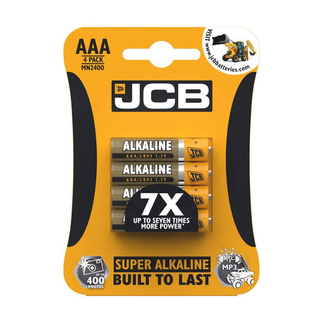 JCB Super Alkaline AAA Batteries (LR03) - 4 Pack retail pack