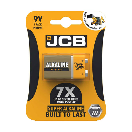JCB Super Alkaline 9V Battery (6LR61) retail pack